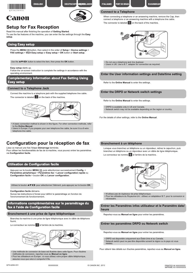 Page 1 de la notice Manuel utilisateur Canon Pixma MX720