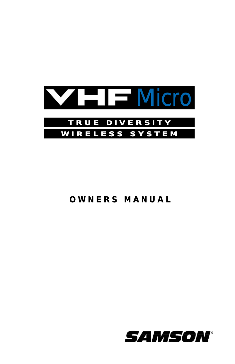 Page n°1 - Manuel utilisateur Samson VHF Micro