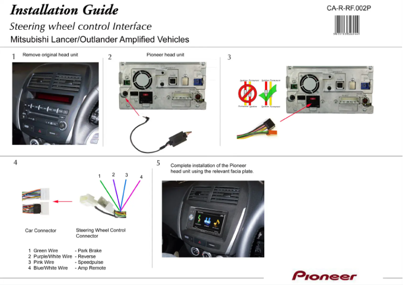 Page 1 de la notice Manuel utilisateur Pioneer CA-R-RF.002P