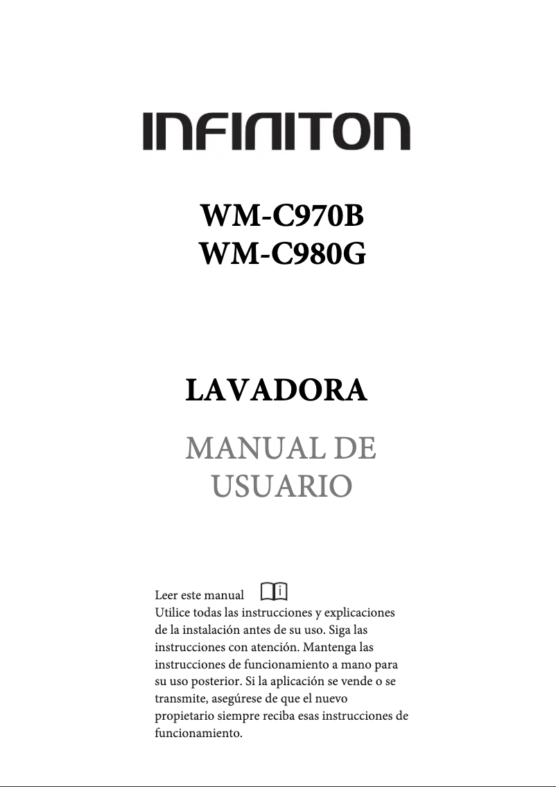 Page n°1 - Manuel utilisateur Infiniton WM-C970B
