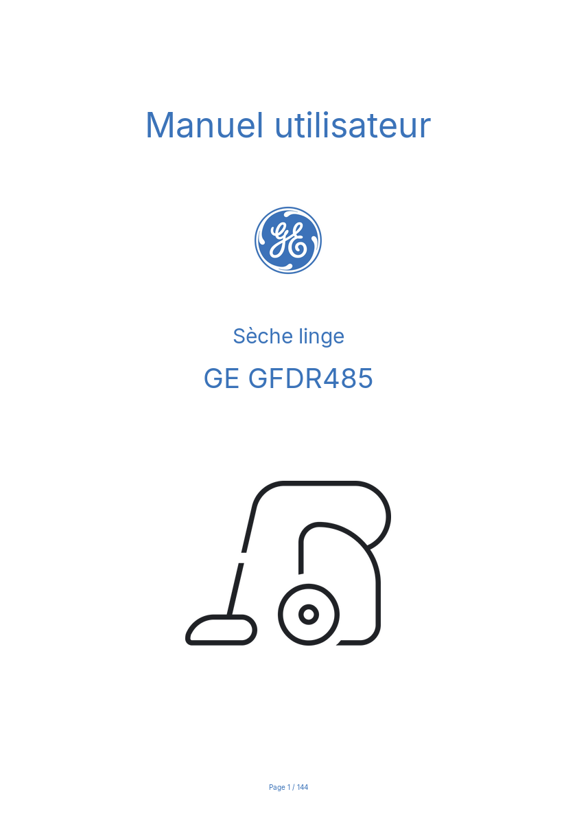 Image de la première page du manuel de l'appareil GFDR485