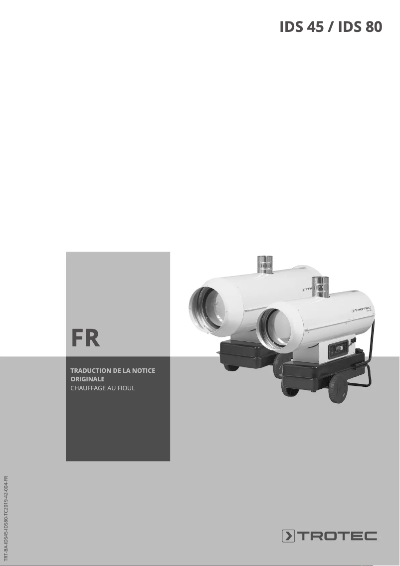 Page 1 de la notice Manuel utilisateur Trotec IDS 45