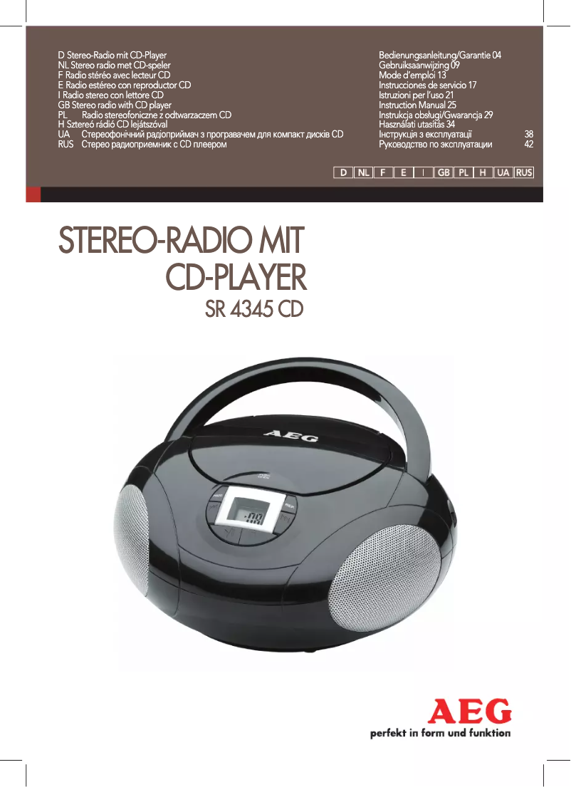 Image de la première page du manuel de l'appareil SR 4345 CD