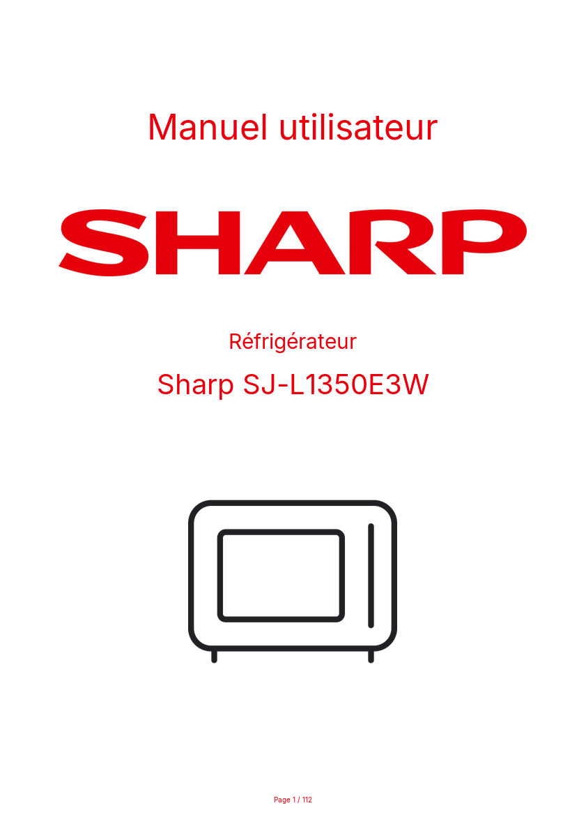 Page n°1 - Manuel utilisateur Sharp SJ-L1350E3W