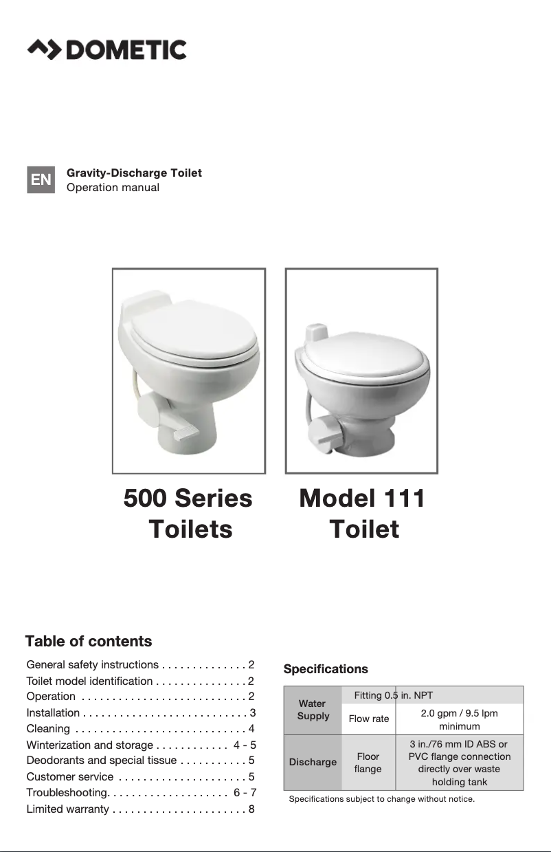 First page image of the manual for 510