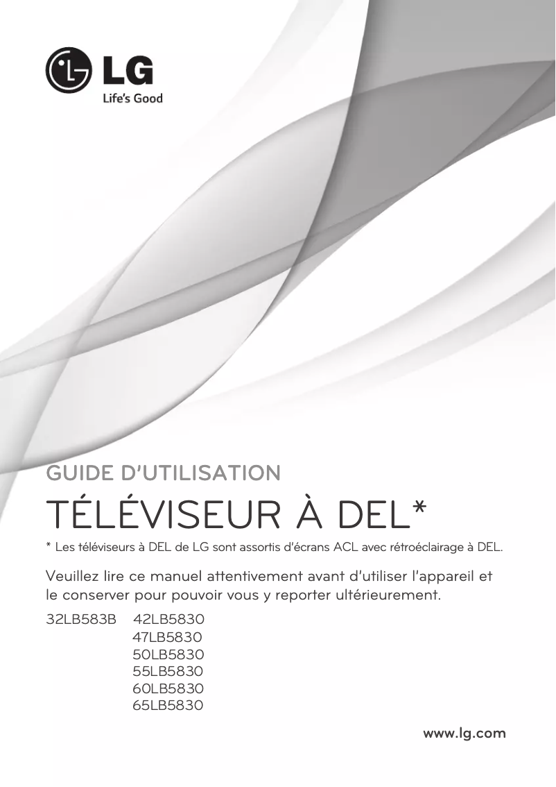 Page n°1 - Manuel utilisateur LG 65LB5830