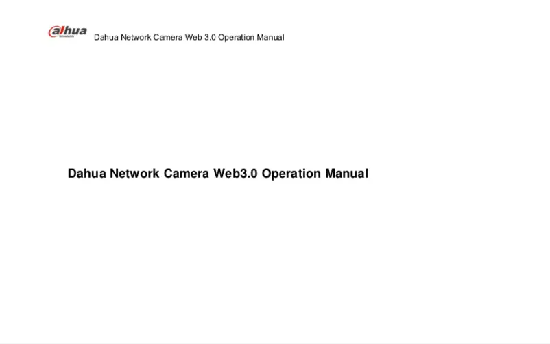 Page n°1 - Manuel utilisateur Dahua Technology DH-IPC-HFW1320SN-0360B
