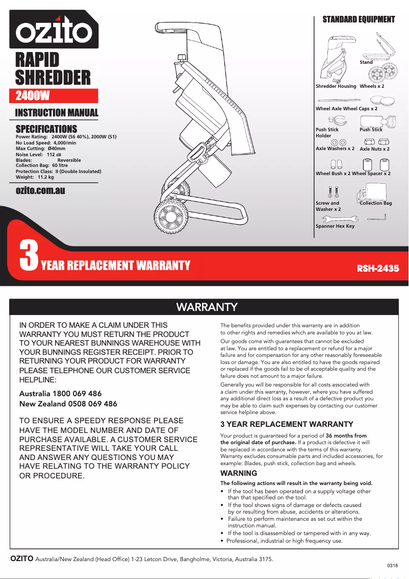 Image de la première page du manuel de l'appareil RSH-2435
