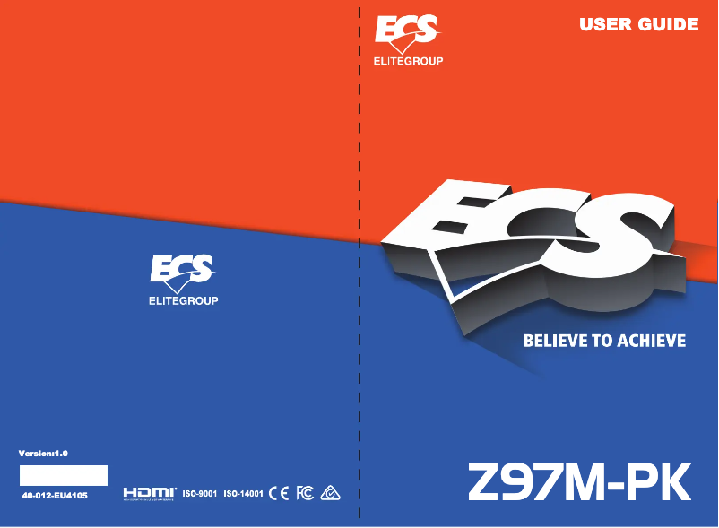 Page 1 de la notice Manuel utilisateur ECS Z97M-PK