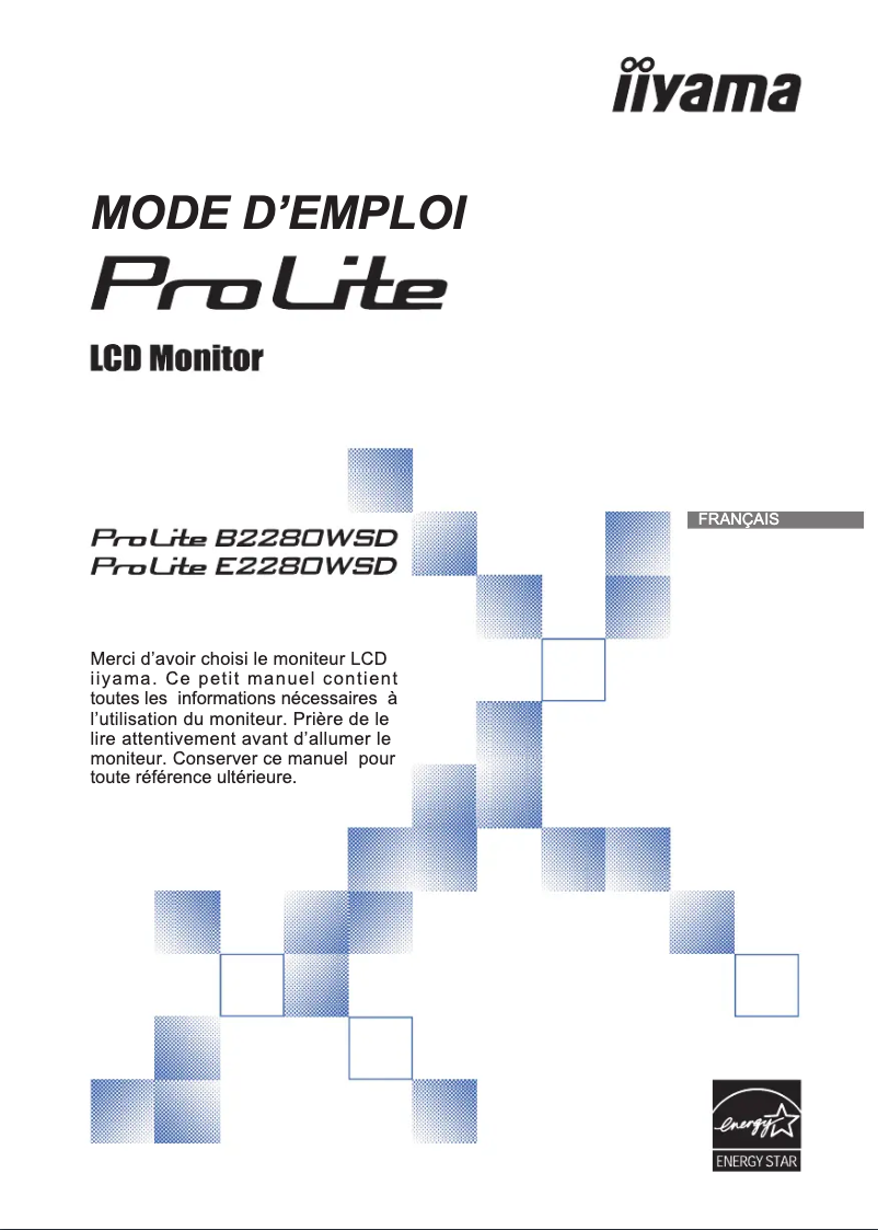 Page 1 de la notice Manuel utilisateur Iiyama ProLite B2280WSD