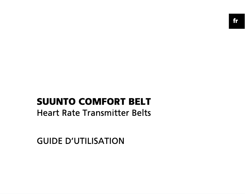Page n°1 - Manuel utilisateur Suunto Comfort Belt