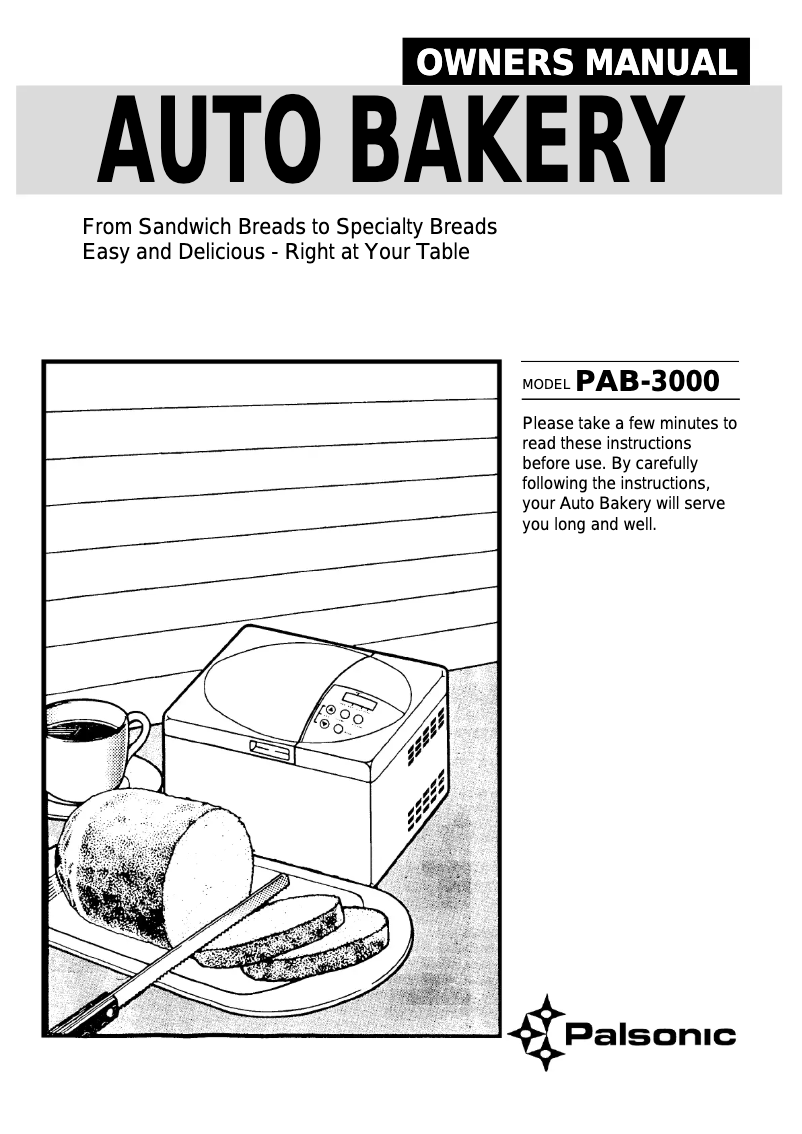 Page n°1 - Manuel utilisateur Palsonic PAB-3000