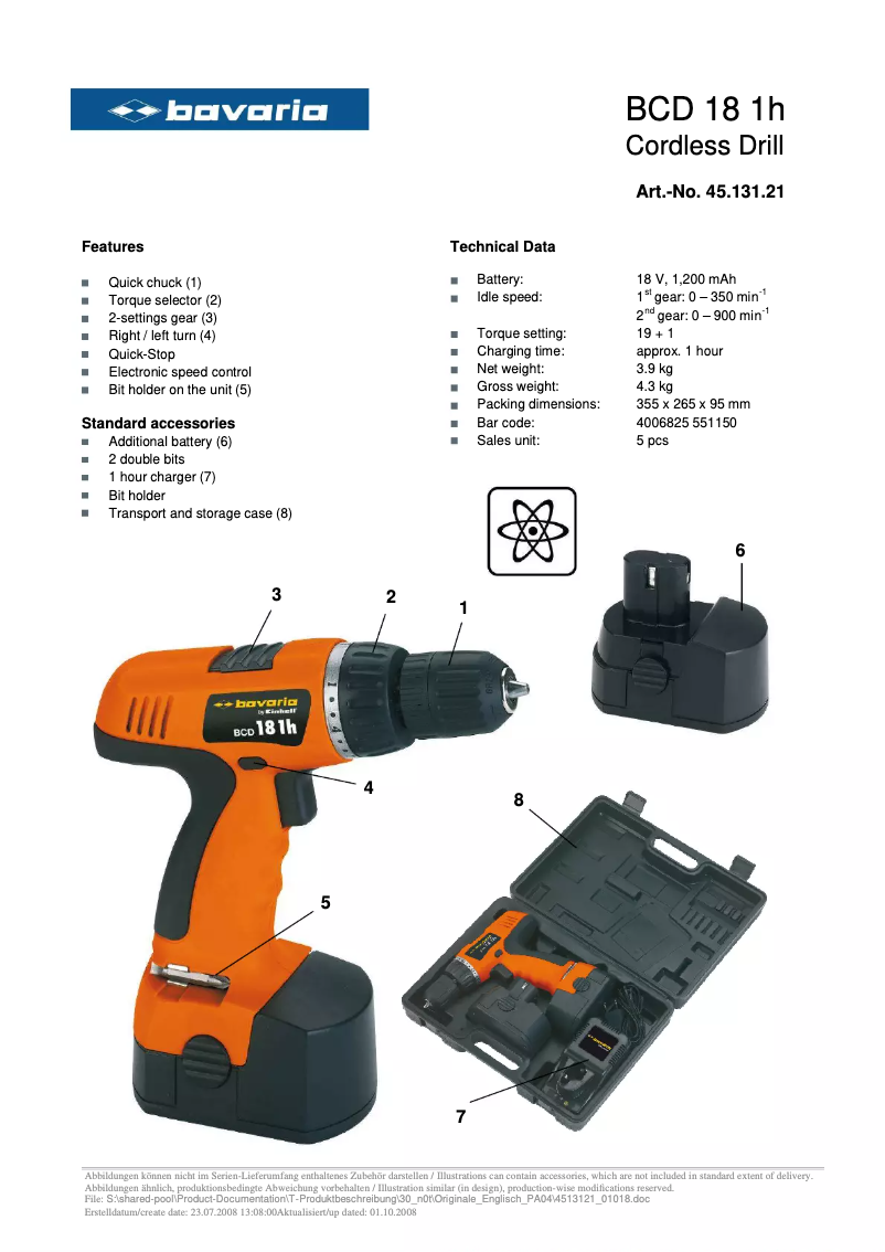 Imagen de la primera página del manual del dispositivo BCD 18 1h