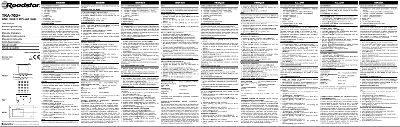 Image de la première page du manuel de l'appareil TRA-70D+
