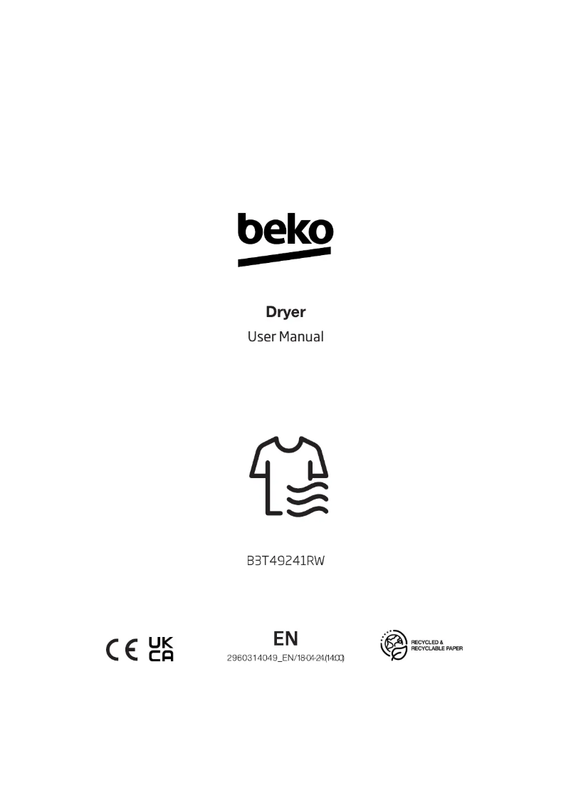 Page 1 de la notice Manuel utilisateur Beko B3T49241R