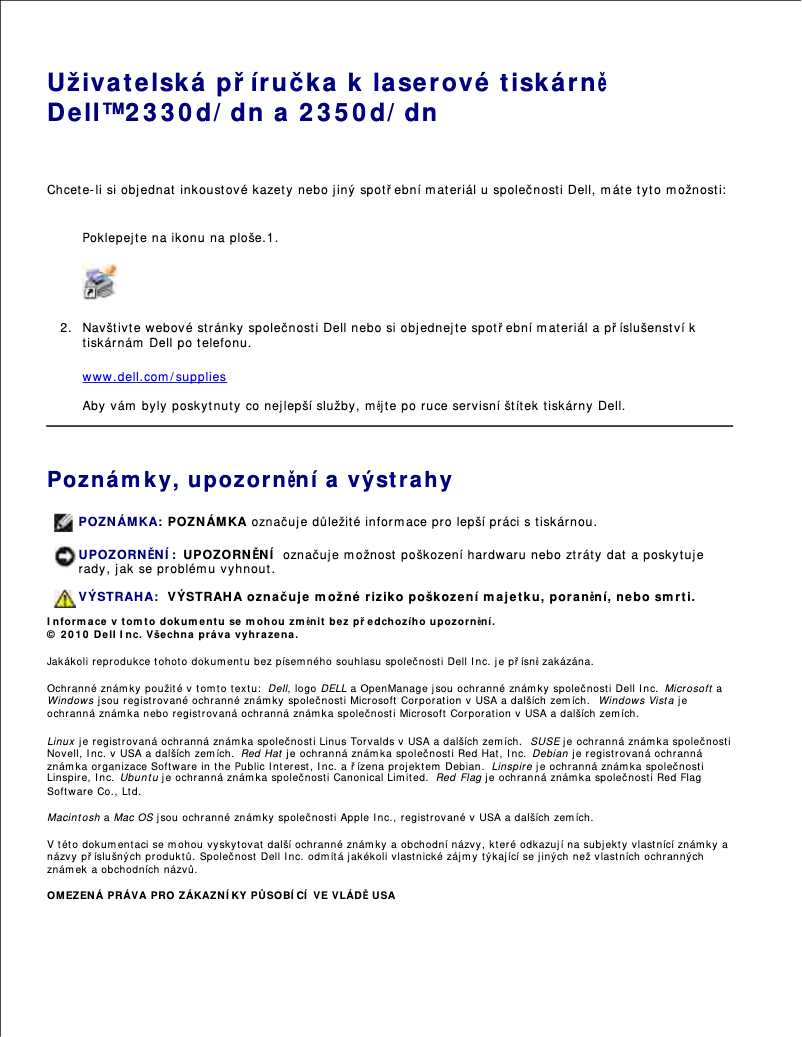 Page n°1 - Manuel utilisateur Dell 5230n