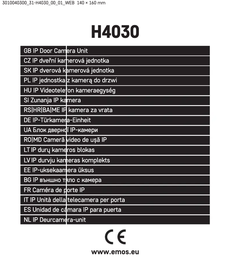 Page 1 de la notice Manuel utilisateur Emos H4030