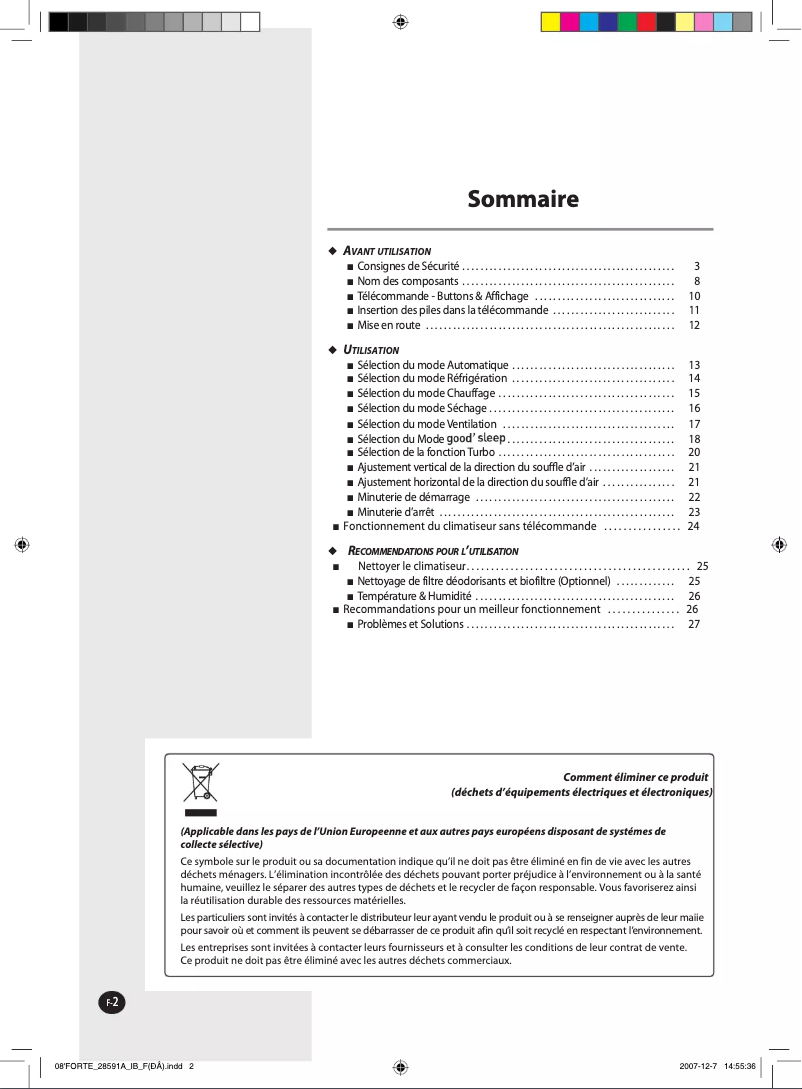 Page n°1 - Manuel utilisateur Samsung AQ13NAN