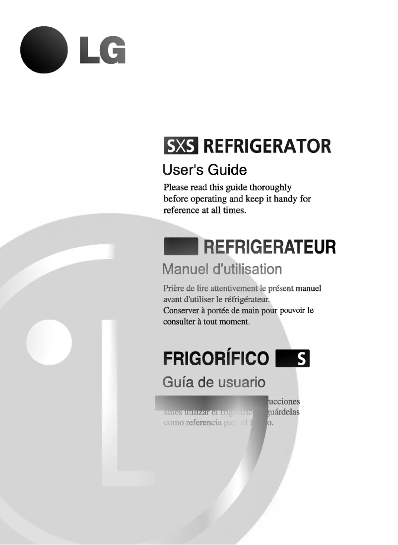 Page 1 de la notice Manuel utilisateur LG GR-L247GLZ