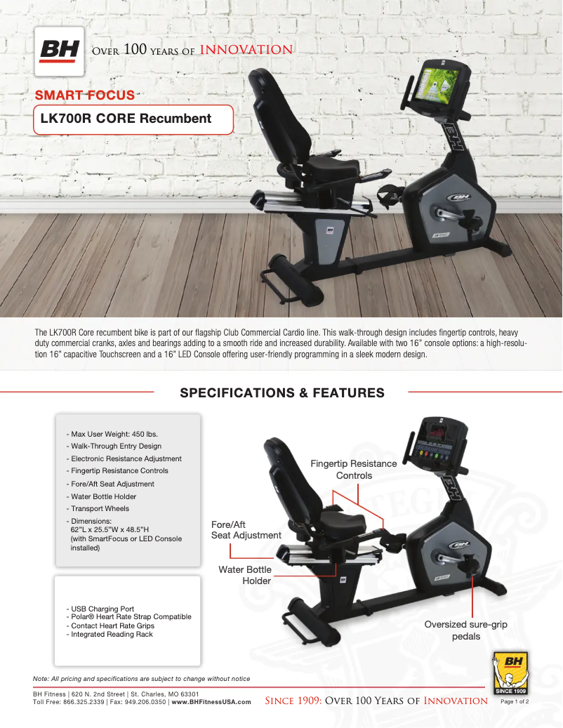 Image de la première page du manuel de l'appareil LK700R Core