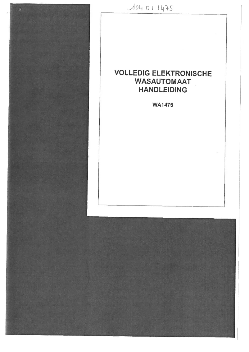 Image de la première page du manuel de l'appareil WA 1475