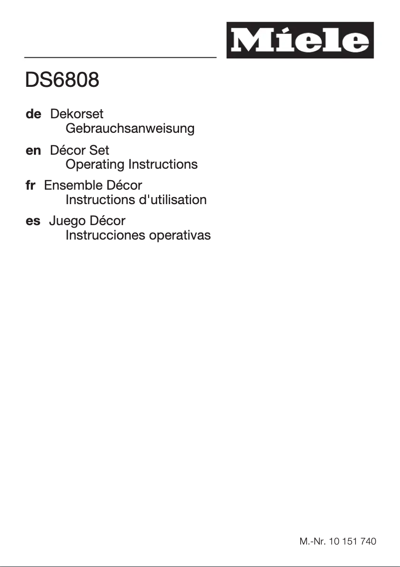 Image de la première page du manuel de l'appareil DS 6808