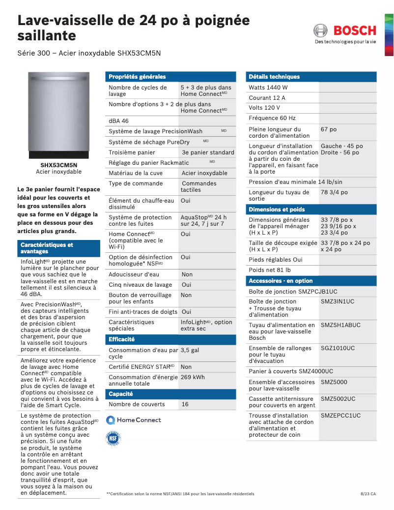 Image de la première page du manuel de l'appareil SHX53CM5N