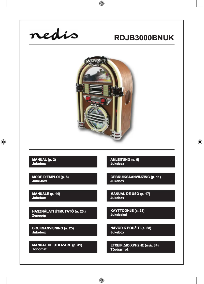 Page 1 de la notice Manuel utilisateur Nedis RDJB3000BNUK