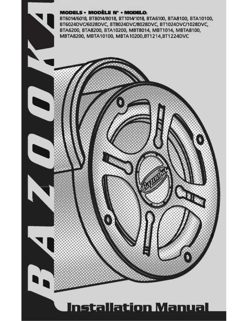 Page n°1 - Manuel utilisateur Bazooka MBTA8250D