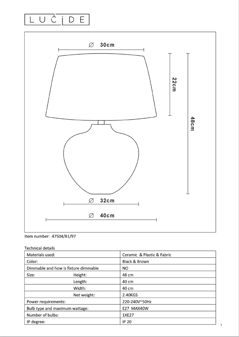 Image de la première page du manuel de l'appareil Ramses 47504/81/97