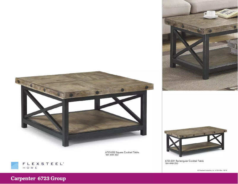 Page 1 de la notice Brochure Flexsteel Carpenter 6723-02
