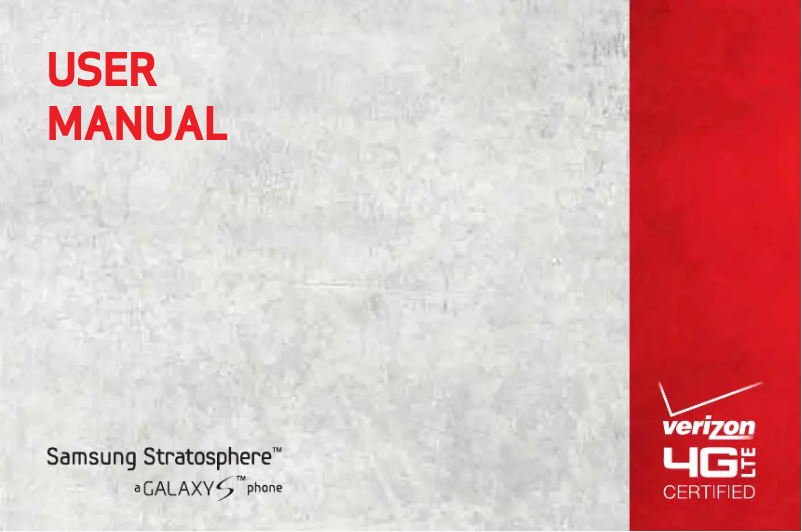 Page n°1 - Manuel utilisateur Samsung Galaxy Stratosphere SCH-I405