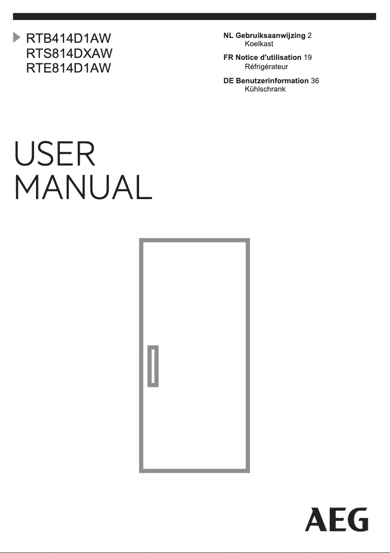 Page 1 de la notice Manuel utilisateur AEG RTE814D1AW