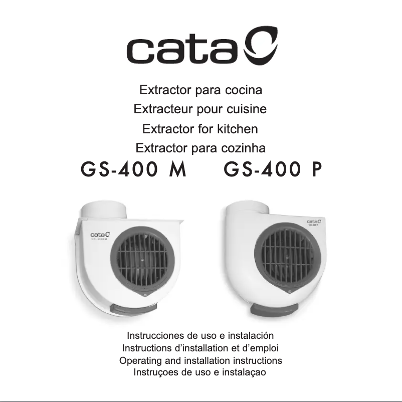 Page 1 de la notice Manuel utilisateur CATA GS 400P