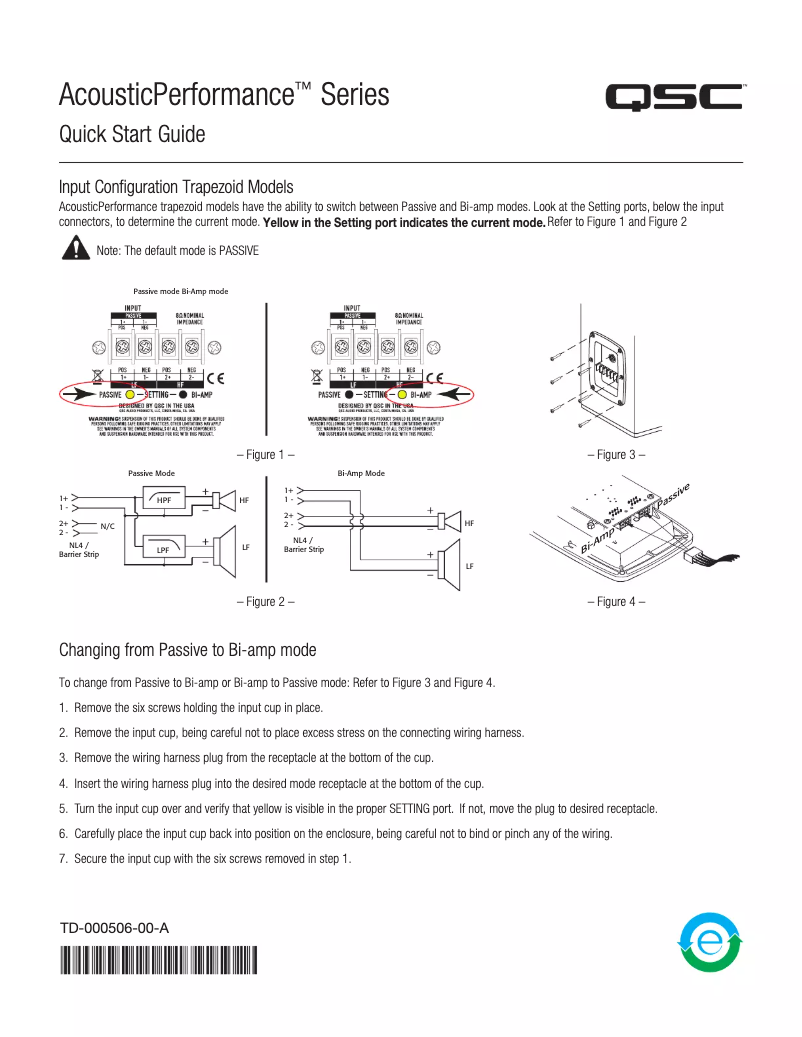 Page 1 de la notice Manuel utilisateur QSC AP-212sw