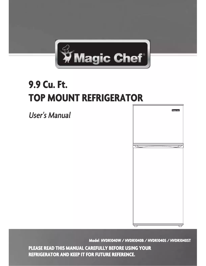 Page 1 de la notice Manuel utilisateur Magic Chef HVDR1040S