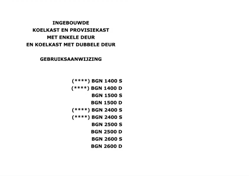 Page 1 de la notice Manuel utilisateur Fagor BGN 2400