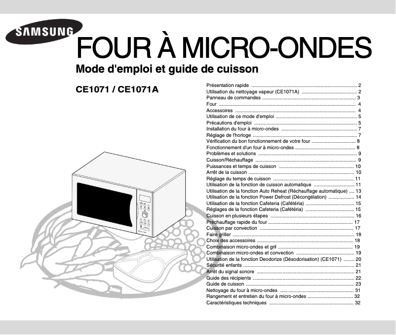 Page n°1 - Manuel utilisateur Samsung CE1071A