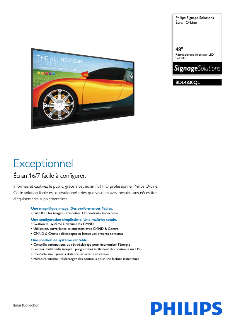 First page image of the manual for BDL4830QL