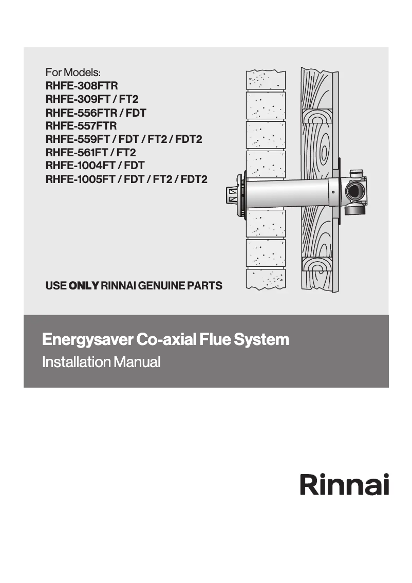 Page n°1 - Manuel utilisateur Rinnai Energysaver 559FDT