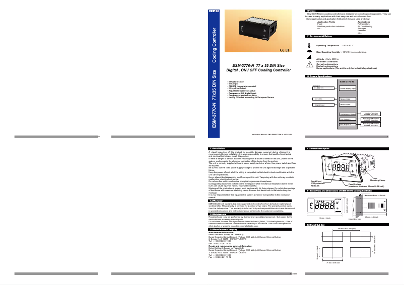 Page n°1 - Manuel utilisateur Emko ESM-3770-N