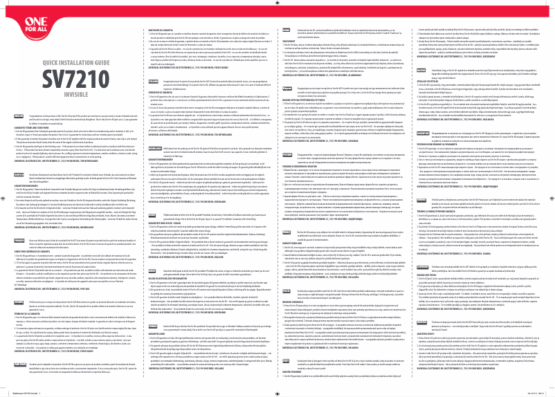 Page 1 de la notice Manuel utilisateur One for all SV 7210