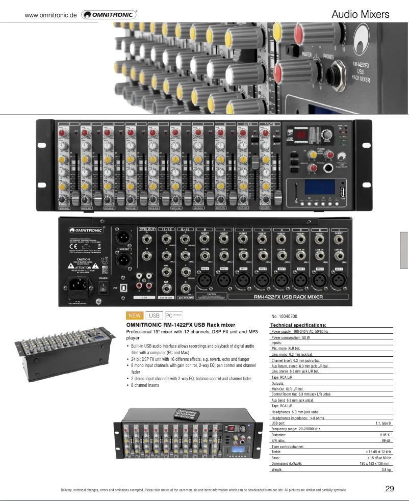 Image de la première page du manuel de l'appareil RM-1422FX