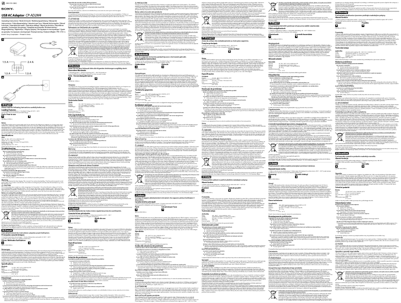 Page 1 de la notice Manuel utilisateur Sony CP-AD2M4