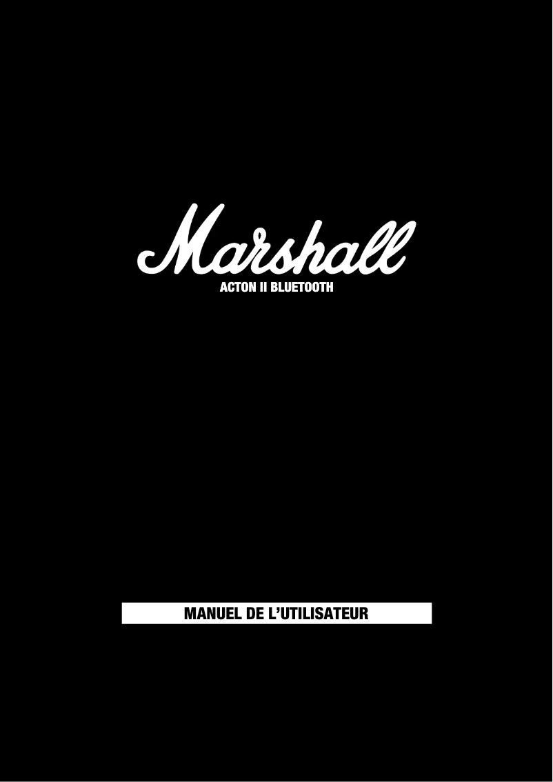 Page n°1 - Manuel utilisateur Marshall Acton II