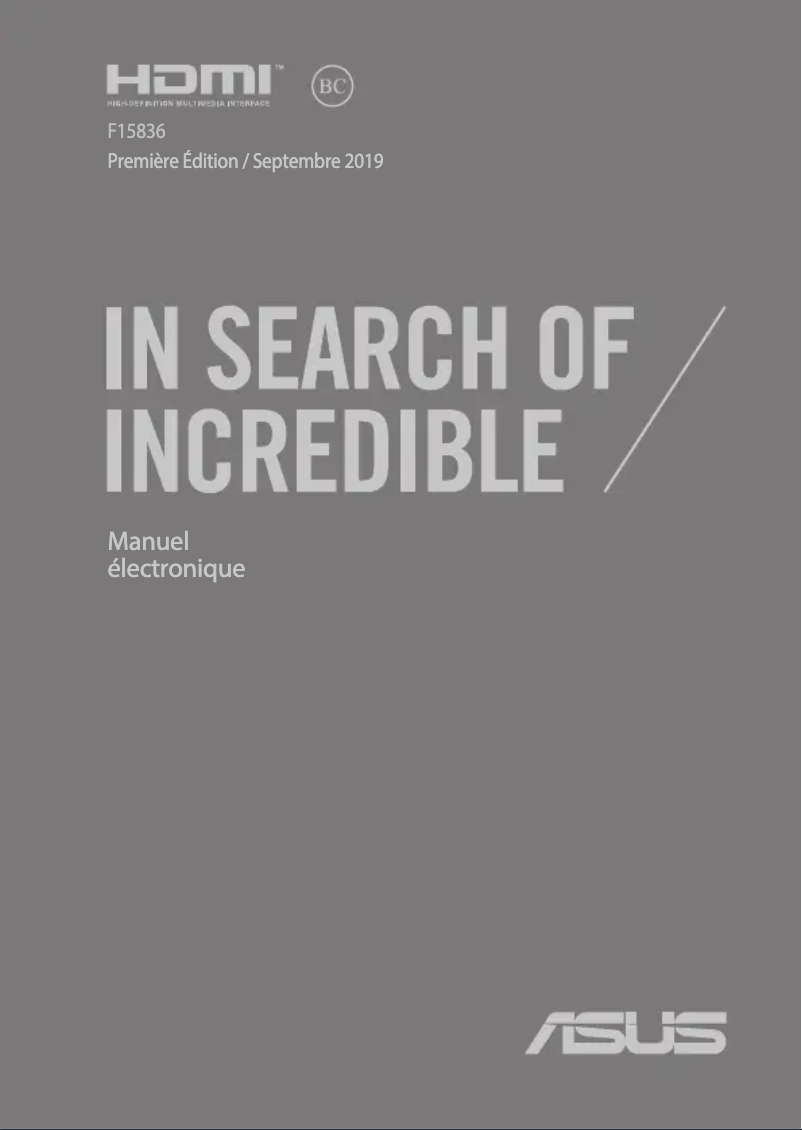 Page n°1 - Manuel utilisateur Asus ZenBook 15