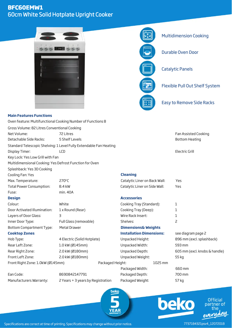 Image de la première page du manuel de l'appareil BFC60EMW1