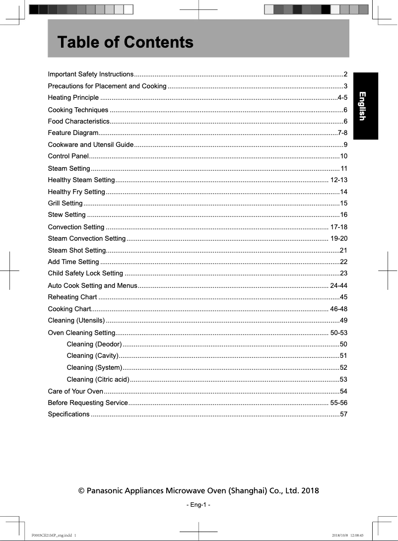 Page n°1 - Manuel utilisateur Panasonic NU-SC300B