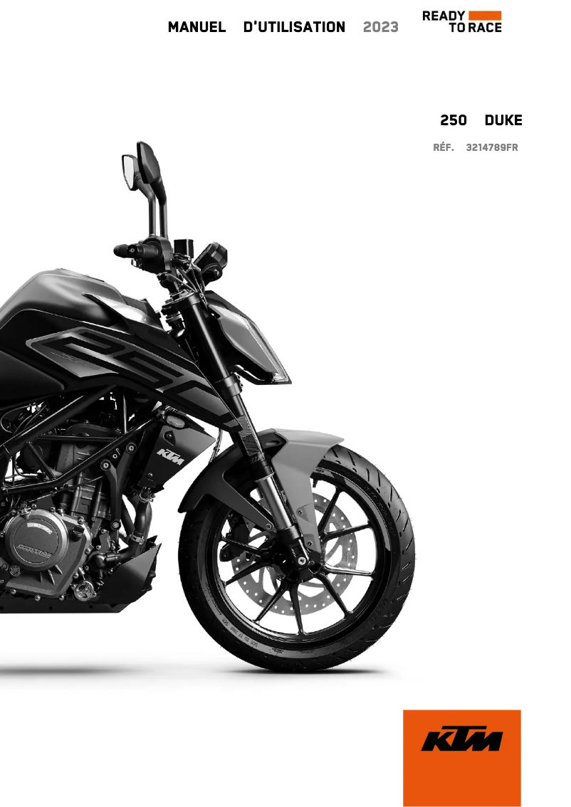 Page 1 de la notice Manuel utilisateur KTM 250 Duke (2023)