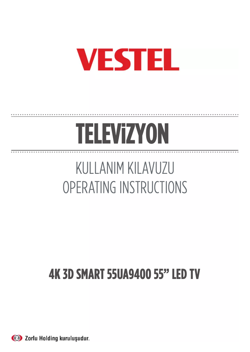 Page 1 de la notice Manuel utilisateur Vestel 55UA9400